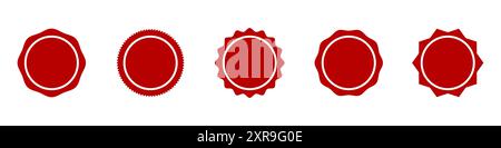Circle grunge scratched lable background. Distressed post stamp texture set. Aged bold thin round cover template. Vector circular icon, badge, button Stock Vector