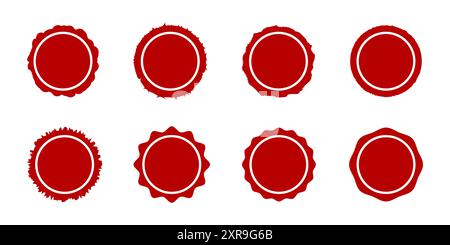 Circle grunge scratched lable background. Distressed post stamp texture set. Aged bold thin round cover template. Vector circular icon, badge, button Stock Vector
