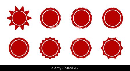 Circle grunge scratched lable background. Distressed post stamp texture set. Aged bold thin round cover template. Vector circular icon, badge, button Stock Vector