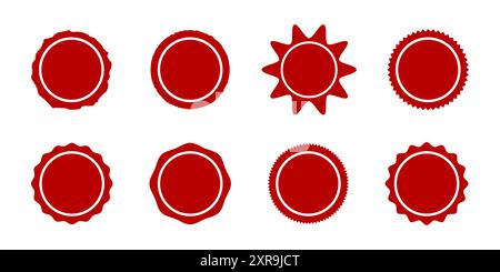 Circle grunge scratched lable background. Distressed post stamp texture set. Aged bold thin round cover template. Vector circular icon, badge, button Stock Vector