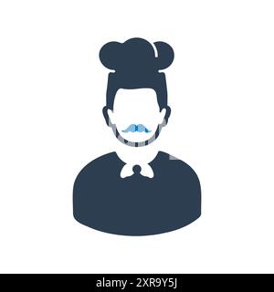 Restaurant Chef Icon. Editable Flat Vector Illustration. Stock Vector