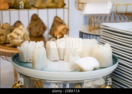 Nasi impit in a white plate Stock Photo