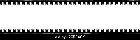 Vintage film strip with scratched edges. Stock Photo