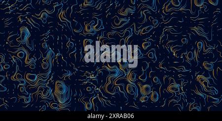 Abstract Modern Style Geometric Background Design, Colorful Round Lines Pattern - Dark Digitally Generated Line Art in Editable Vector Format Stock Vector