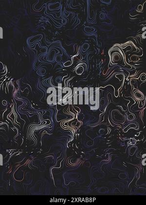 Abstract Modern Style Geometric Background Design, Colorful Round Lines Pattern - Dark Digitally Generated Line Art in Editable Vector Format Stock Vector