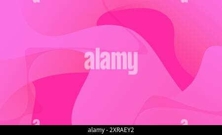 Minimal geometric abstract background in pink color. Liquid design with dynamic shapes Stock Vector