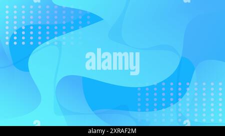 Minimal geometric abstract background in blue color. Liquid design with dynamic shapes Stock Vector