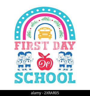 Back To School SVG Design Lettering Concept T-Shirt Design Stock Vector