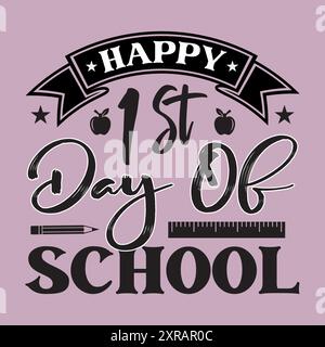 Back To School SVG Design Lettering Concept T-Shirt Design Stock Vector