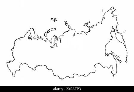 Russia outline map isolated on white background Stock Vector