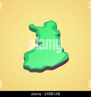 Isometric stylized simplified 3D map of Finland Stock Vector