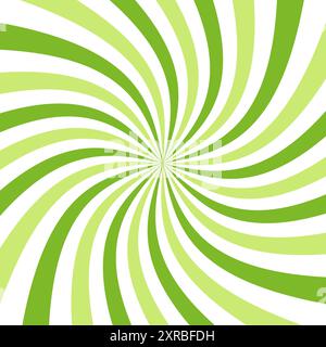 Eco green swirl pattern. Starburst, Radial swirl abstract lines Stock Vector