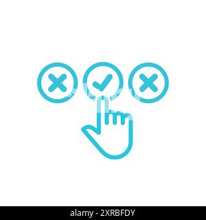 Right choice icon, Isolated on white background, From blue icon set Stock Vector