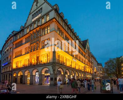 Munich, pedestrian zone Kaufingerstraße, Hirmer store in Upper Bavaria, Upper Bavaria, Bavaria, Germany Stock Photo