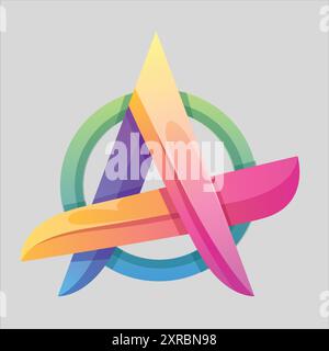 colorful letter gradient logo design Stock Vector