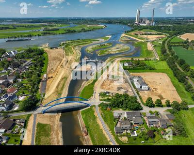 Emscher, new Emscher estuary into the Rhine, Dinslaken, Voerde, North Rhine-Westphalia, Germany Stock Photo