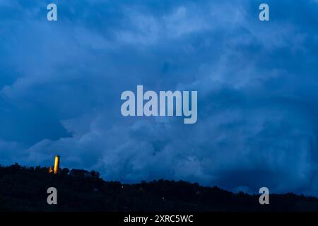Supercell with heavy thunderstorm over Jena in Thuringia. Stock Photo