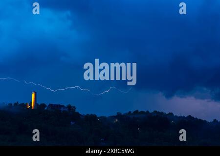 Supercell with heavy thunderstorm over Jena in Thuringia. Stock Photo
