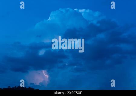 Supercell with heavy thunderstorm over Jena in Thuringia. Stock Photo