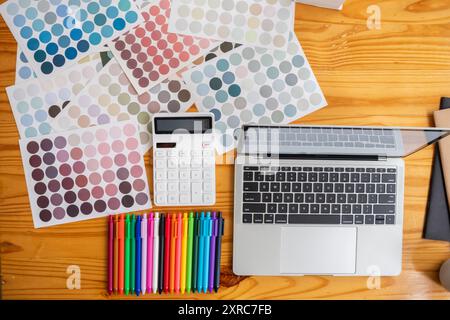 Smooth Focus, group of web designers are working together to develop mobile responsive website with UI UX Front End Designer Previewing. website desig Stock Photo