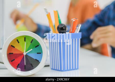 Smooth Focus, group of web designers are working together to develop mobile responsive website with UI UX Front End Designer Previewing. website desig Stock Photo