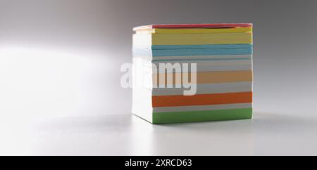 Multi-colored stack of paper for notes, close-up Stock Photo