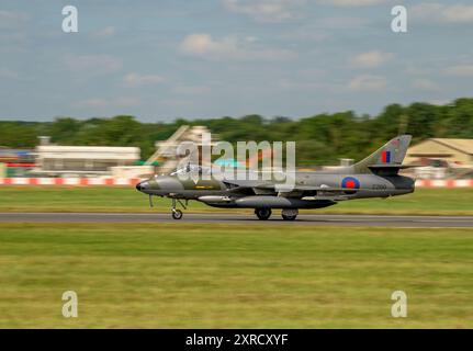 Hawker Hunter ZZ190 from Hawker Hunter Aviation, arrival at the Royal International Air Tattoo 2024 Stock Photo