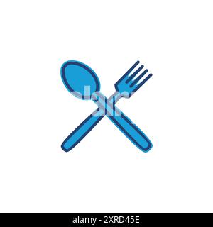 spoon and fork icon vector. spoon, fork and knife icon vector. restaurant icon Stock Vector