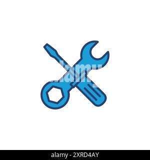 Repair tools icon vector. tool icon vector. setting icon vector. Wrench and screwdriver. support, Service Stock Vector