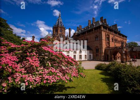 Rothesay, Bute, Scotland, UK. 6th July, 2024. Exterior gardens view of Mount Stuart. Mount Stuart House on the Isle of Bute is built in Gothic Revival style and is the ancestral home of the Marquesses of Bute and the seat of the Stuarts of Bute since 1157. The family are male-line descendants of John Stewart, the illegitimate son of King Robert II of Scotland, the first Stuart King. The Isle of Bute is an island in the Firth of Clyde in Argyll, Scotland. (Credit Image: © Ruaridh Stewart/ZUMA Press Press Wire) EDITORIAL USAGE ONLY! Not for Commercial USAGE! Stock Photo