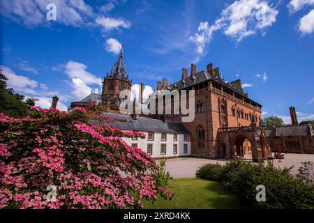 Rothesay, Bute, Scotland, UK. 6th July, 2024. Exterior gardens view of Mount Stuart. Mount Stuart House on the Isle of Bute is built in Gothic Revival style and is the ancestral home of the Marquesses of Bute and the seat of the Stuarts of Bute since 1157. The family are male-line descendants of John Stewart, the illegitimate son of King Robert II of Scotland, the first Stuart King. The Isle of Bute is an island in the Firth of Clyde in Argyll, Scotland. (Credit Image: © Ruaridh Stewart/ZUMA Press Press Wire) EDITORIAL USAGE ONLY! Not for Commercial USAGE! Stock Photo