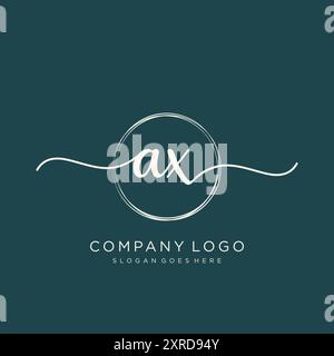 AX Initial Handwriting Logo Design Stock Vector
