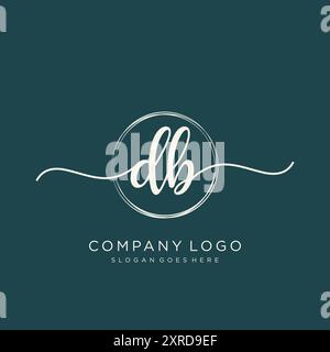 DB Initial Handwriting Logo Design Stock Vector