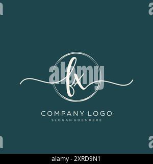 FX Initial Handwriting Logo Design Stock Vector