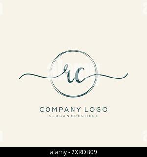 RC Initial Handwriting Logo Design Stock Vector