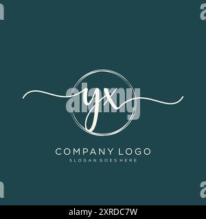 YX Initial Handwriting Logo Design Stock Vector