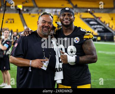 Hookstown, Pennsylvania, USA. 9th Aug, 2024. Pittsburgh Steelers defensive end DEMARVIN LEAL (98) after the NFL football game between the Pittsburgh Steelers and the Houston Texans in Pittsburgh, Pennsylvania. (Credit Image: © Brent Gudenschwager/ZUMA Press Wire/Alamy Live News) EDITORIAL USAGE ONLY! Not for Commercial USAGE! Stock Photo