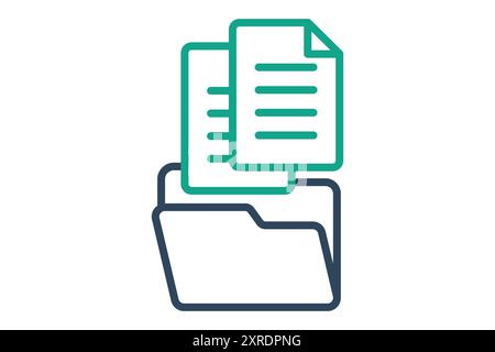 Data collection icon. folder with paper. icon related to gather. line icon style. data analytics elements vector illustration Stock Vector
