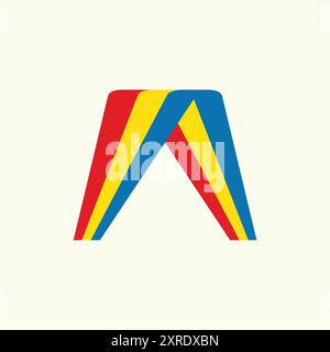 colorful Rainbow Letter A Logo Design Stock Vector