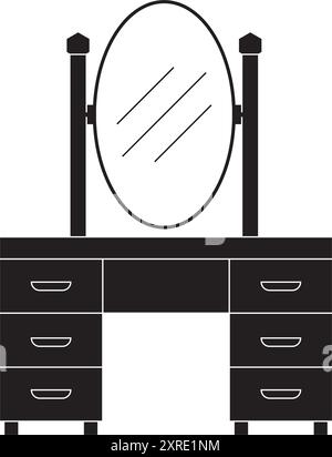 dressing table icon illustration element design Stock Vector