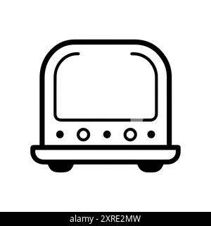 Toaster icon or modern line symbol. Vector line art and icon design with bold outline. Black and white Pixel Perfect minimalistic symbol isolated whit Stock Vector