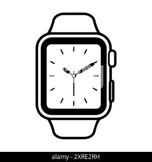 Smartwatch icon or modern line symbol. Vector line art and icon design with bold outline. Black and white Pixel Perfect minimalistic symbol isolated w Stock Vector