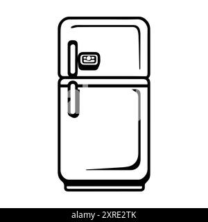 Refrigerator icon or modern line symbol. Vector line art and icon design with bold outline. Black and white Pixel Perfect minimalistic symbol isolated Stock Vector
