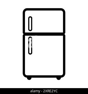 Refrigerator icon or modern line symbol. Vector line art and icon design with bold outline. Black and white Pixel Perfect minimalistic symbol isolated Stock Vector