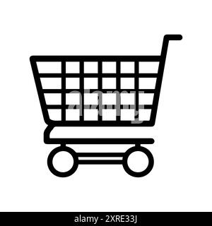 Online Shopping icon or modern line symbol. Vector line art and icon design with bold outline. Black and white Pixel Perfect minimalistic symbol isola Stock Vector