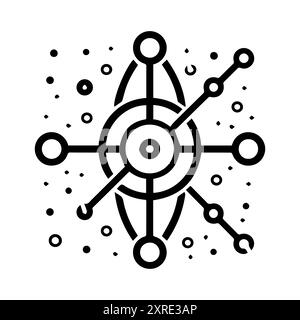Physics icon or modern line symbol. Vector line art and icon design with bold outline. Black and white Pixel Perfect minimalistic symbol isolated whit Stock Vector
