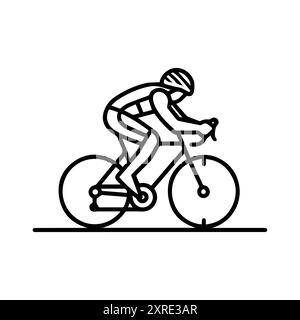 Cycling icon or modern line symbol. Vector line art and icon design with bold outline. Black and white Pixel Perfect minimalistic symbol isolated whit Stock Vector