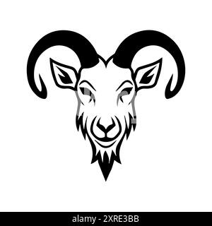 goat icon or modern line symbol. Vector line art and icon design with bold outline. Black and white Pixel Perfect minimalistic symbol isolated white b Stock Vector