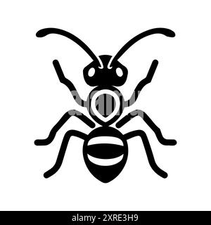 ant icon or modern line symbol. Vector line art and icon design with bold outline. Black and white Pixel Perfect minimalistic symbol isolated white ba Stock Vector
