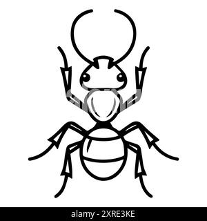 ant icon or modern line symbol. Vector line art and icon design with bold outline. Black and white Pixel Perfect minimalistic symbol isolated white ba Stock Vector